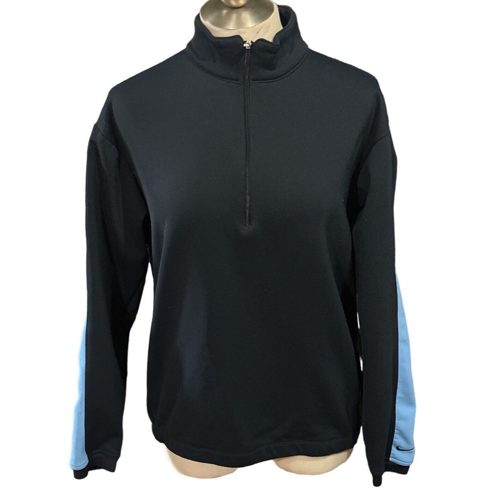 Nike Fit Therma Golf Men’s 1/4 Zip Front Pullover Navy w/ Stripe Size Medium EUC